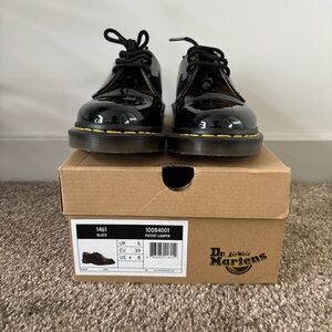 Dr. Martens Black Patent Leather Lace-Up Shoes